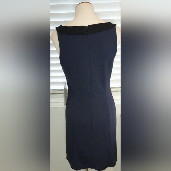 Boston Proper Navy/Black Bejeweled Scoop Neck Sleeveless Dress NWT - Picture 3 of 6